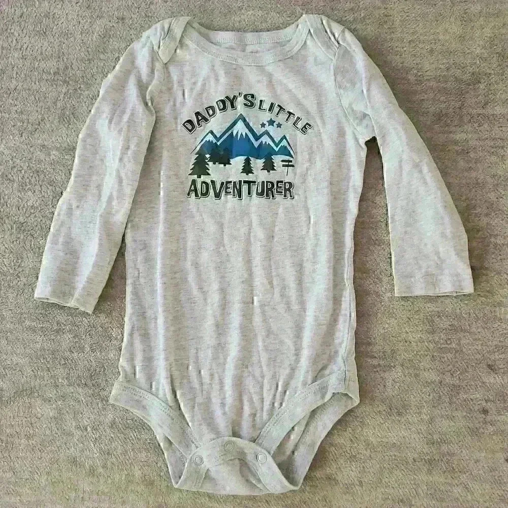 George long sleeve onsie "daddy's little adventurer" gray  US 18-24 month